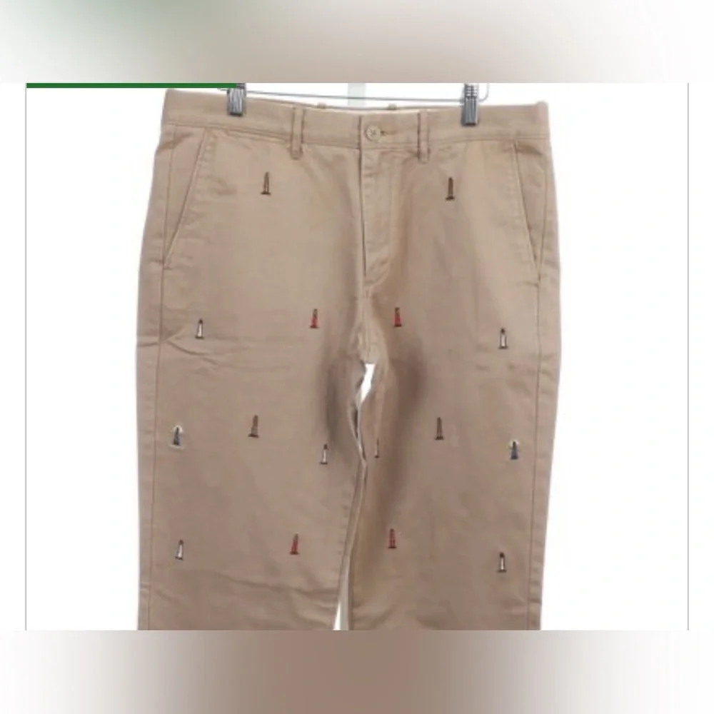 J.‎ Crew 770 Khaki Chinos with Embroidered Lighthouses Size:33/30
